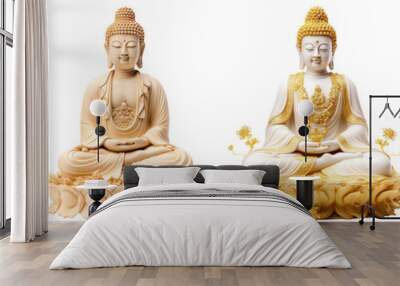 Set of buddha statues, cut out Wall mural