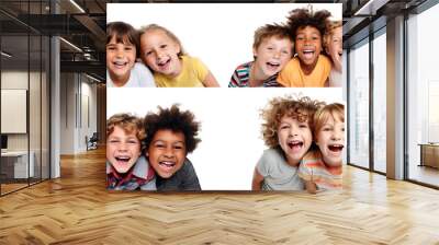 Set of happy kids having fun, cut out Wall mural