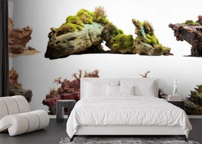 Set of heavy reef rocks, cut out Wall mural