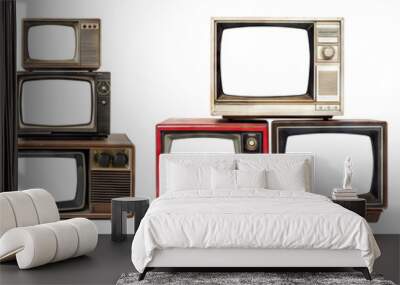 Set of retro TV boxes, cut out Wall mural