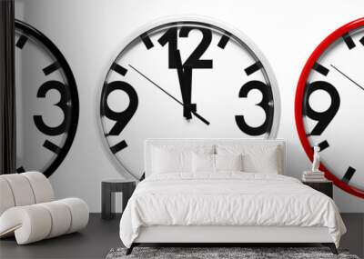 Set of wall clocks, cut out Wall mural