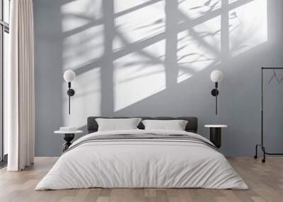 Soft shadows cast by window light reflecting on a plain surface, cut out Wall mural