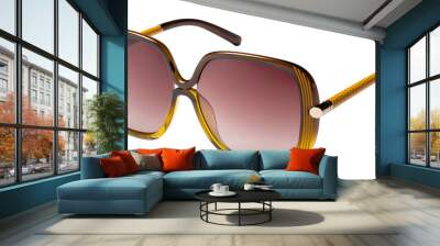 Stylish fashion sunglasses, isolated on white background Wall mural