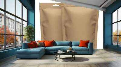 Two craft doypacks, isolated on white background Wall mural