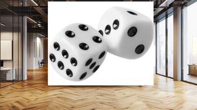 Two dices with black dots, cut out Wall mural