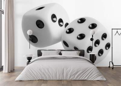 Two dices with black dots cut out Wall mural