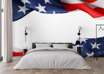 USA flag background, isolated on white background Wall mural