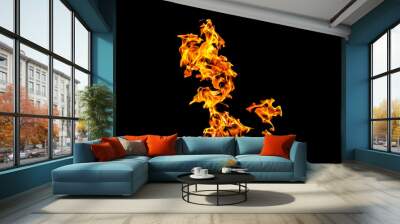 Fire flames on black background. fire on black background isolated. fire patterns Wall mural