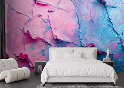 Abstract pink and blue graphic texture with crash - design element for background or print Wall mural