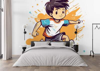 Child playing soccer (football) Wall mural