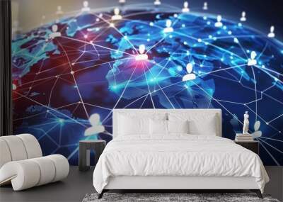 Connecting people globally  social networking and online communities for global communication Wall mural