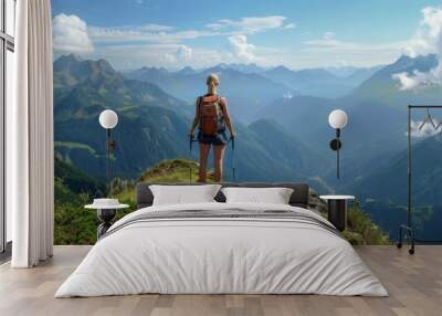 Discover stunning summer hiking escapes. rich in breathtaking mountain views and nature trails Wall mural