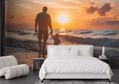 Fathers day celebration with happy family, gifts, and fun activities for special occasion Wall mural