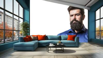 Male beard and mustache. Elegant man and business. Sexy male, brutal macho, hipster. Elegant handsome man. Handsome bearded businessman Wall mural