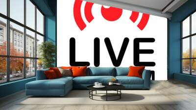 Set of live streaming icons. Red symbols and buttons of live streaming, broadcasting, online stream. Lower third template for TV, shows, movies and live performances. Vector Wall mural