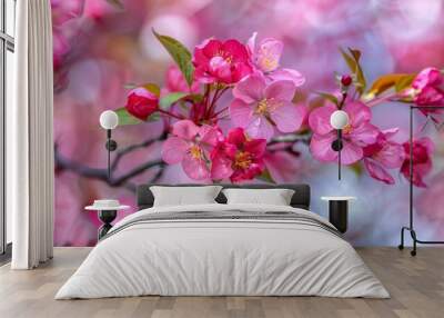 Spring flowers and trees in detailed close-up shots, showcasing various types and textures Wall mural