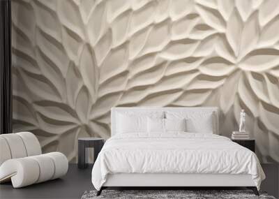 Abstract pattern bas-relief of white color close-up. Wall mural