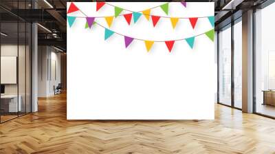 Carnival garland with flags. Decorative colorful party pennants for birthday celebration, festival and fair decoration Wall mural