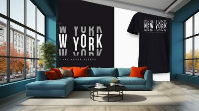 New York City t-shirt design. Minimalist t-shirt print and apparel typography design with stylish text. New York print for t-shirt design. Vector Wall mural