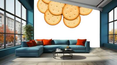 crackers cookie on a white background Wall mural