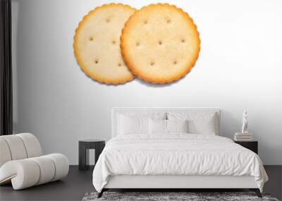 two crackers cookie on a white background Wall mural