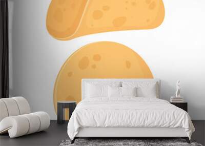 Set of empty Mexican tacos Wall mural