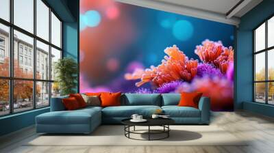 Vibrant coral reef with colorful sea life Wall mural