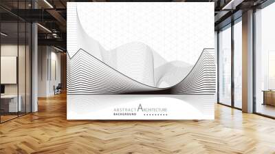 3D illustration architecture building construction perspective design abstract background. Wall mural