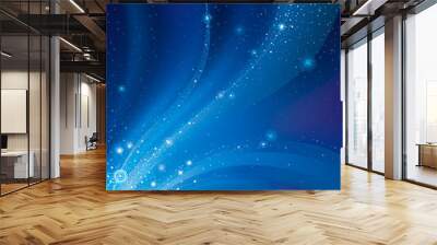 Abstract galaxy dark blue background.  Wall mural