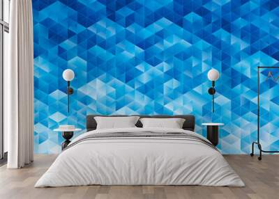 Abstract geometric blue texture background. Wall mural