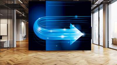 Abstract technology background with arrow shape. Wall mural