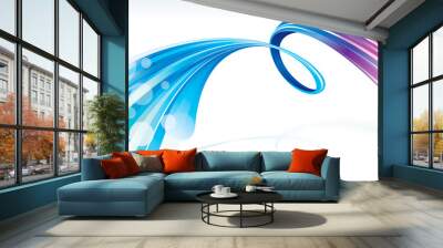 abstract wave background of technology connections. Wall mural