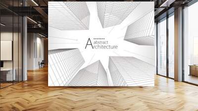 Architecture urban building design, architecture modern abstract background.  Wall mural