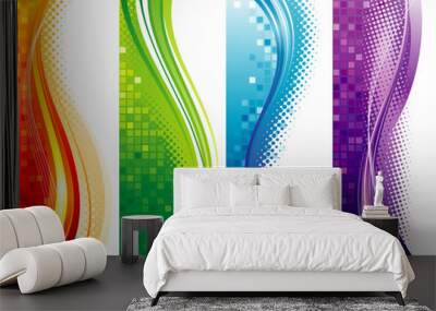 Design set of vertical modern backgrounds, vector layered. Wall mural