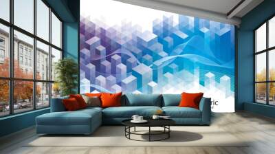 Geometric modern pattern of urban architecture abstract background. Wall mural