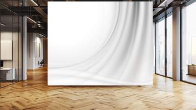 White silk fabric textile abstract background with copy space. Wall mural