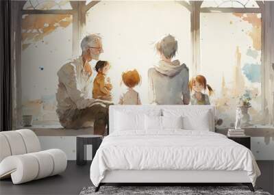 family light watercolour Wall mural