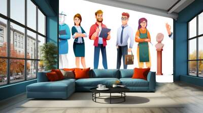 Group of people from different profession characters vector illustration Wall mural