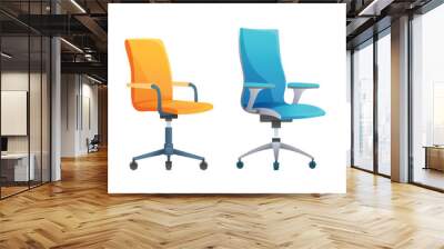 Set of different office chairs vector illustration isolated on white background Wall mural