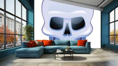 Skull head vector cartoon illustration isolated on white background Wall mural