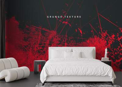 Abstract grunge texture black and red color background Wall mural