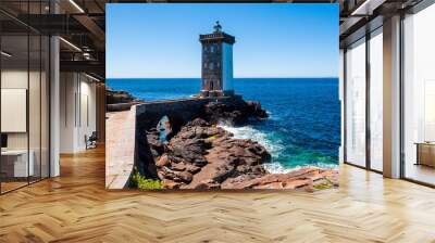 Kermorvan Lighthouse and its acess bridge Wall mural