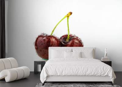 cherries on white background Wall mural