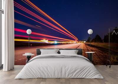 light trail at night Wall mural