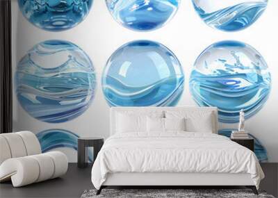 a set of sparkling blue water Wall mural