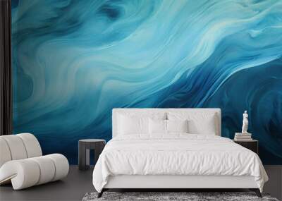 abstract blue liquid water flow background Wall mural