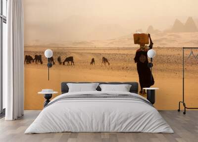 Dreamy desert landscape somewhere in Sudan, Africa. Wall mural