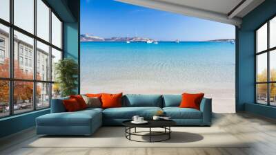 Dreamy sandy beach of crystal clear turquoise waters in Koufonisi island, Cyclades islands, Greece, Europe.  Wall mural