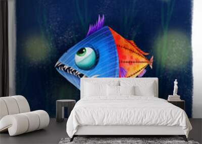 evil stylish fish Wall mural