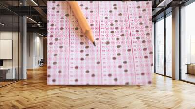 optical pink form of an examination with pencil, close up, noise effect, Wall mural